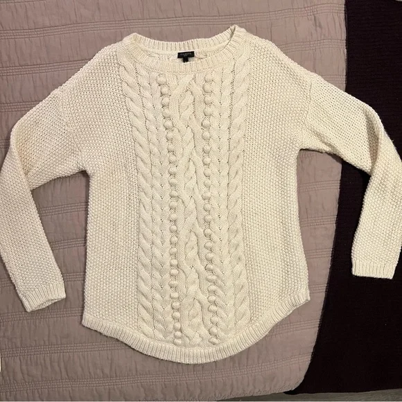 Talbots Ivory Cable Knit Sweater - Picture 3 of 6